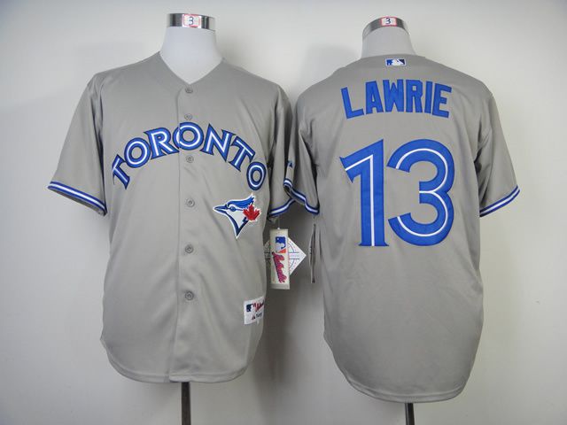 Men Toronto Blue Jays #13 Lawrie Grey MLB Jerseys